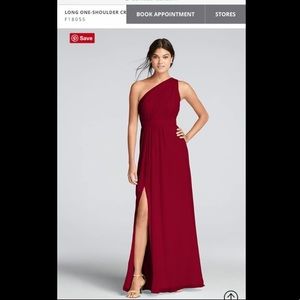 David’s Bridal elegant formal one-shoulder dress